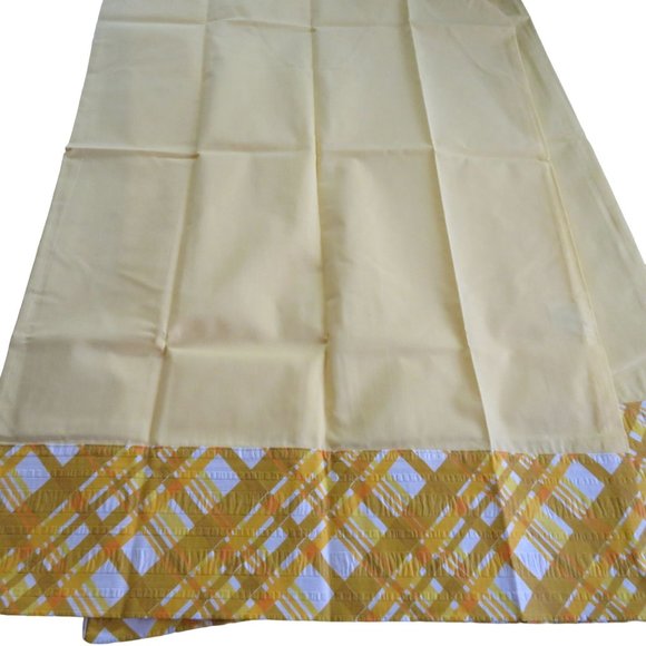 Vintage JP Stevens Pillowcases 2 Standard Yellow Plaid Edge No Iron Percale NEW - Picture 7 of 9